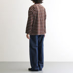Velvet Border Polo Shirt #BROWN×NAVY [I26AW-BC11]