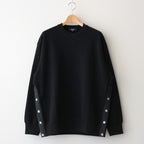 綿裏毛×綿ナイロンウェザー スウェット #BLACK [HO-T004-051]