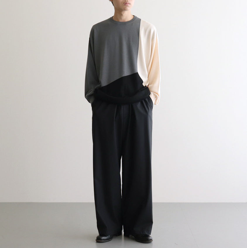 Fine Wool Tropical Easy Wide Pants #BLACK [GM243-40042]