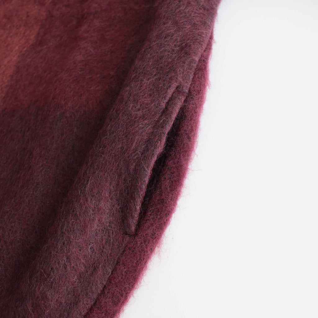 SQUARE PANNEL MOHAIR CARDIGAN #BURGUNDY [YK23FW0590S]