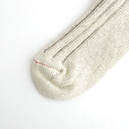 ORGANIC COTTON WIDE RIB SOCKS #ECRU/BROWN [R1664-SS26]