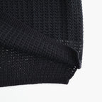 MESH KNIT SKIPPER POLO SHIRT #BLACK [YK26SS01298S]
