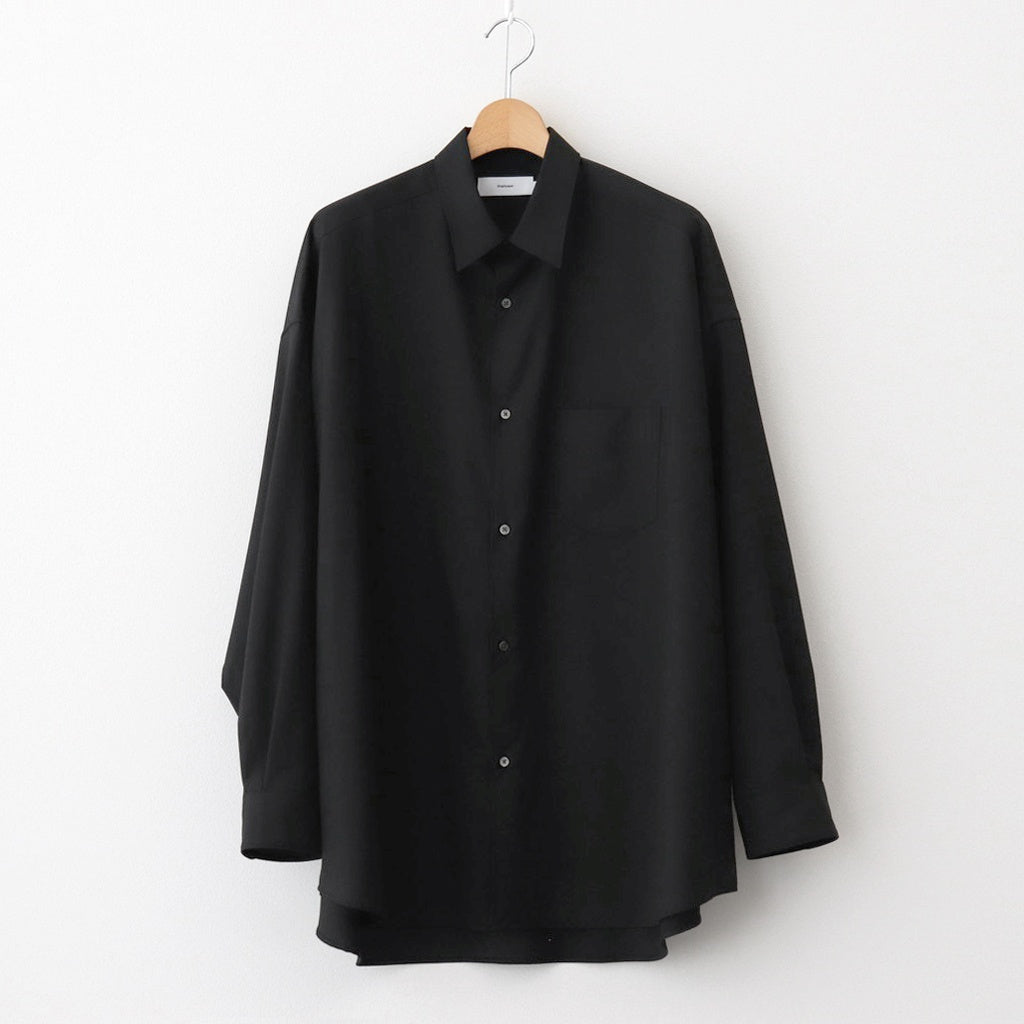 Extra Fine Wool L/S Oversized Regular Collar Shirt #BLACK [GM251-50092B]