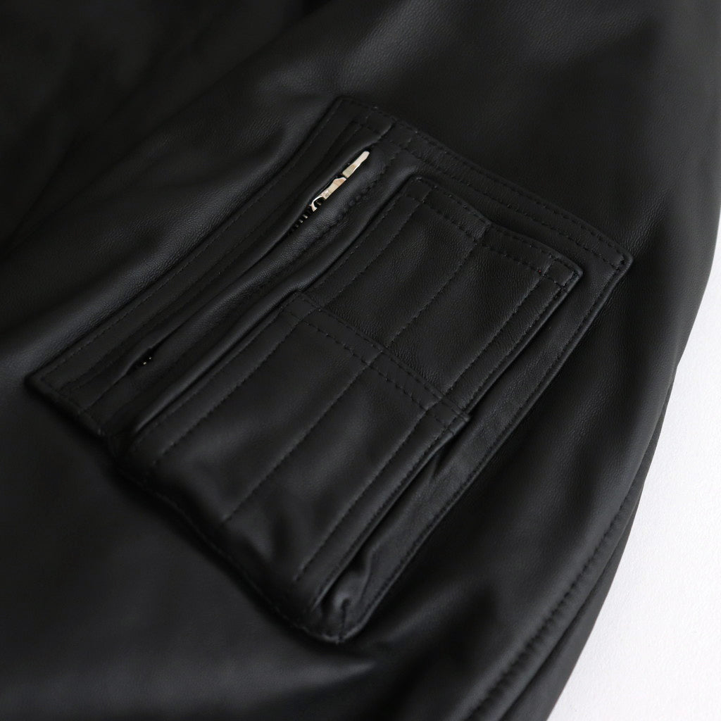 LEATHER FLIGHT JACKET #BLACK [ST.922]