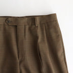 BLUEFACED WOOL TWO-TUCK SLACKS #BROWN CHECK [A25SP02BA]