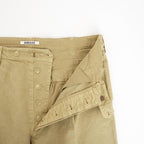 GARMENT-DYED FINX CHINO ONE-TUCK WIDE PANTS #LIGHT BEIGE [A26AP01CP]