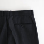 BLUEFACED WOOL TWO-TUCK SLACKS #CHARCOAL NAVY STRIPE [A26SP02BA]