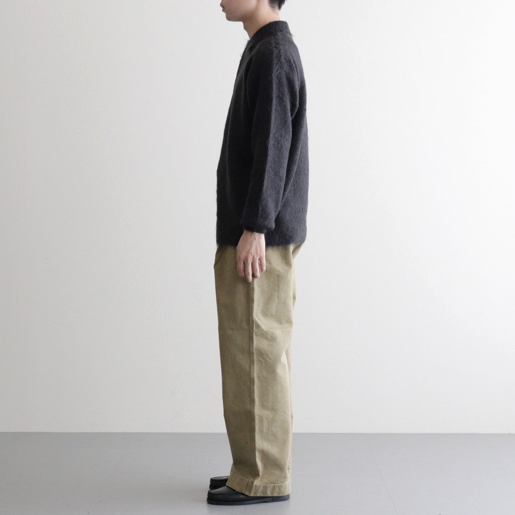 BRUSHED SUPER KID MOHAIR KNIT POLO #INK BLACK [A25AP01KM]