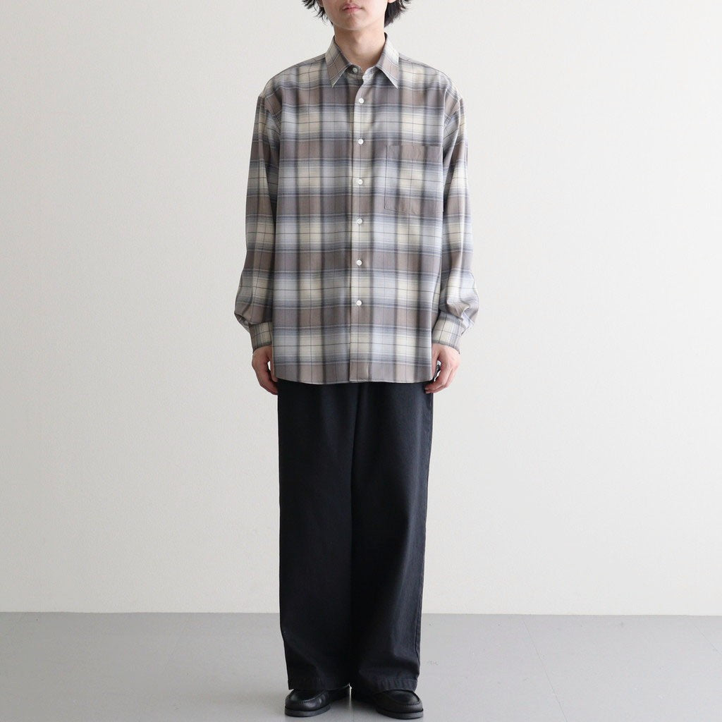 SUPER LIGHT WOOL CHECK SHIRT #BLUE GRAY CHECK [A26SS01LC
