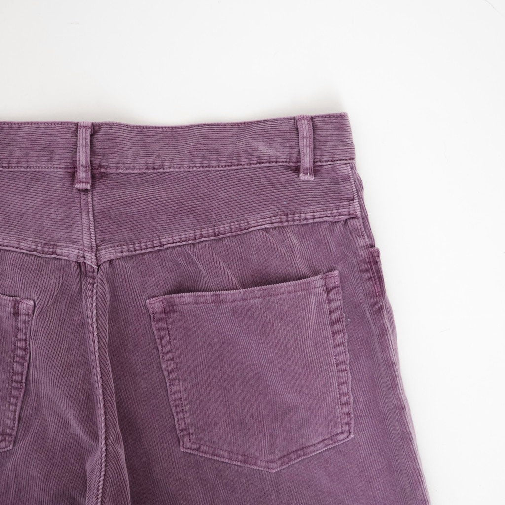 GARMENT-DYED FINX CORDUROY 5P WIDE PANTS #DUSTY PURPLE [A26AP01FX]