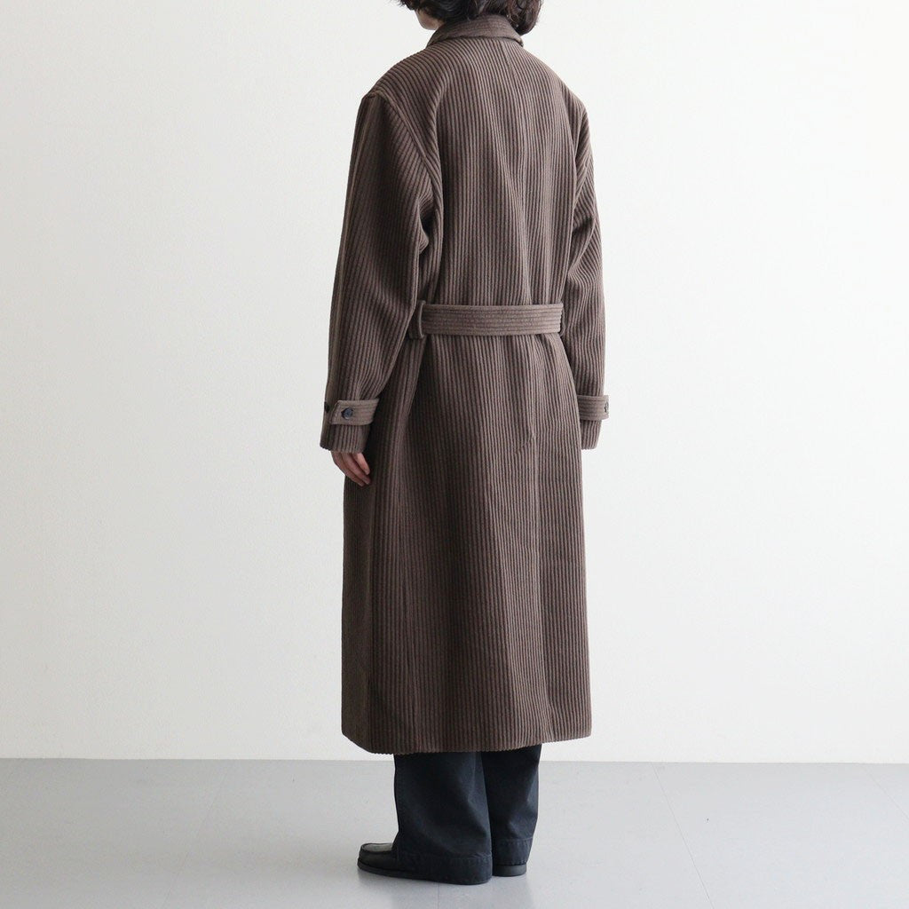 WOOL CASHMERE CORDUROY SOUTIEN COLLAR COAT #SMOKY BROWN [A26AC01FC]