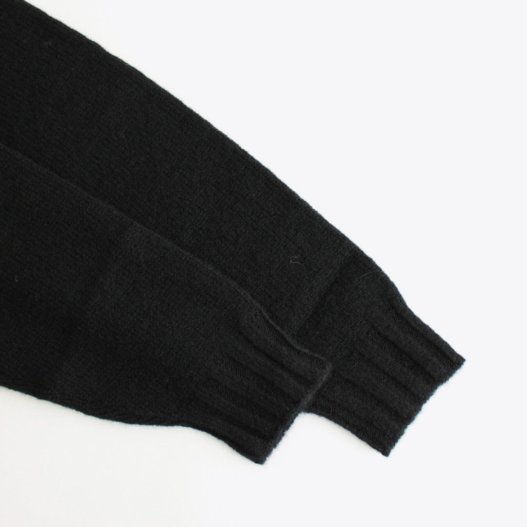 SHETLAND WOOL CASHMERE KNIT CARDIGAN #BLACK [A24AS01SC]