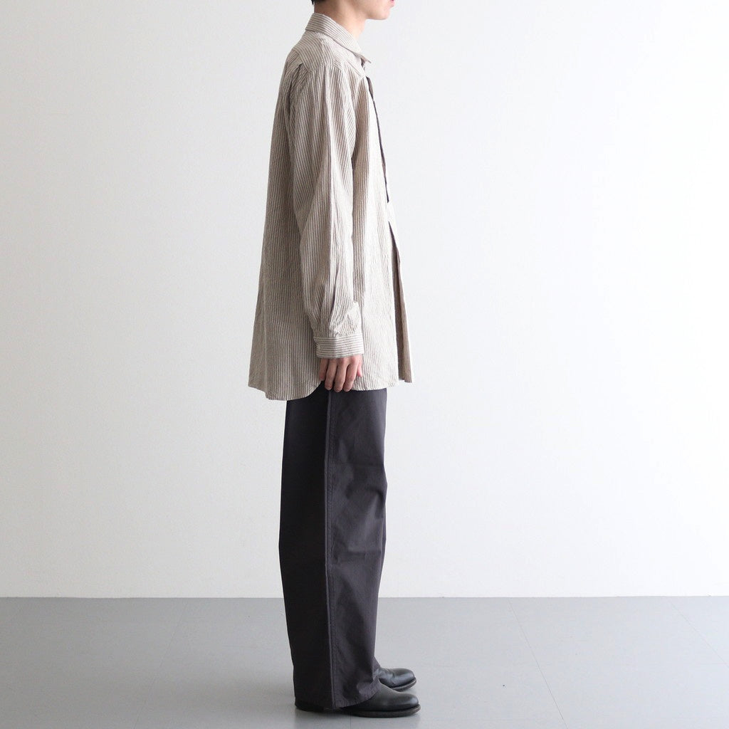 BUTTON SHIRT PULLOVER #brown-st [45110]