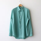 SUPER FINE WOOL STRIPE SHIRT #GREEN STRIPE [A25SS01WW]