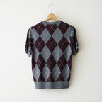 Argyle Short Sleeve #GREY×BORDEAUX [I26AW-K6]