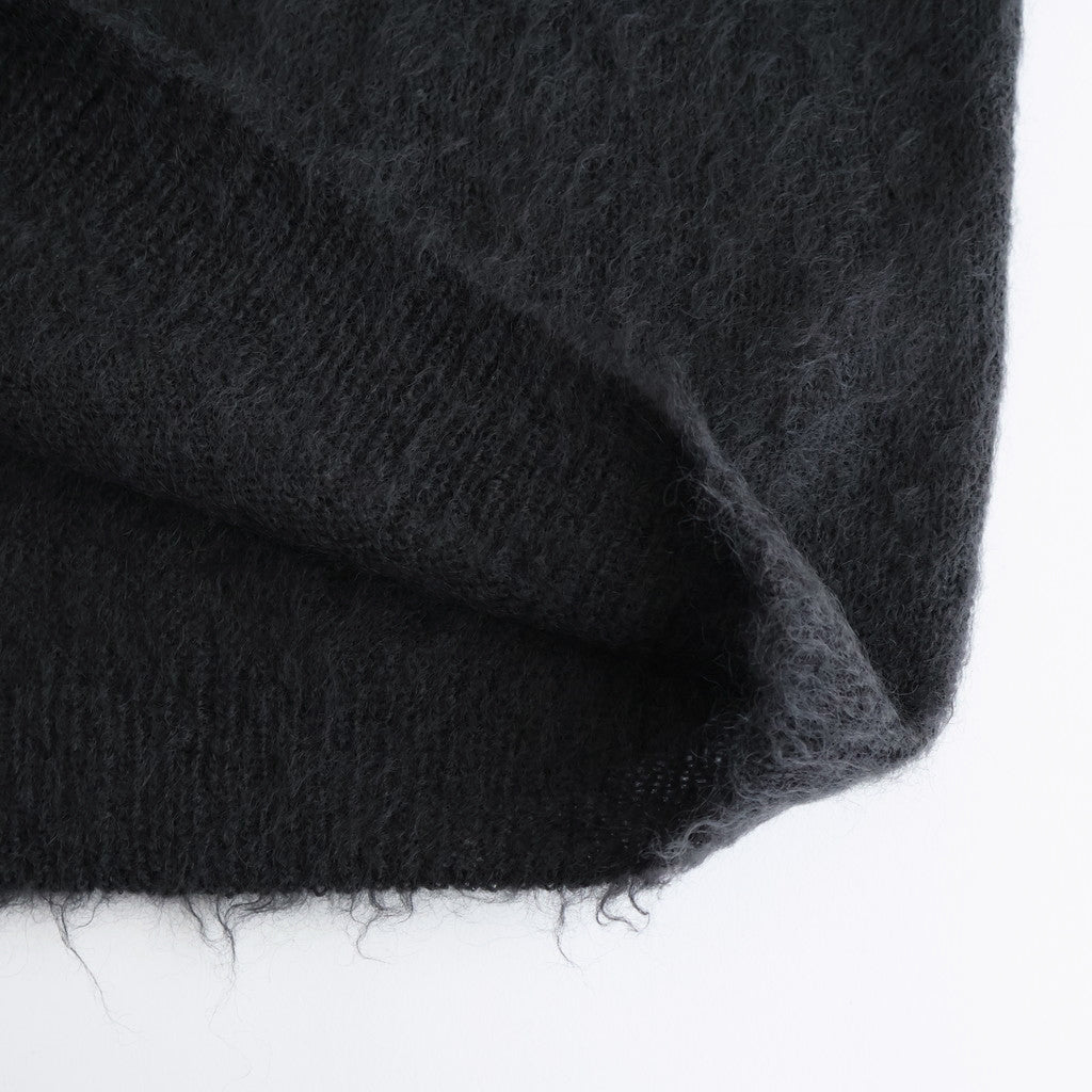 BRUSHED SUPER KID MOHAIR KNIT P/O #INK BLACK [A25AP04KM]