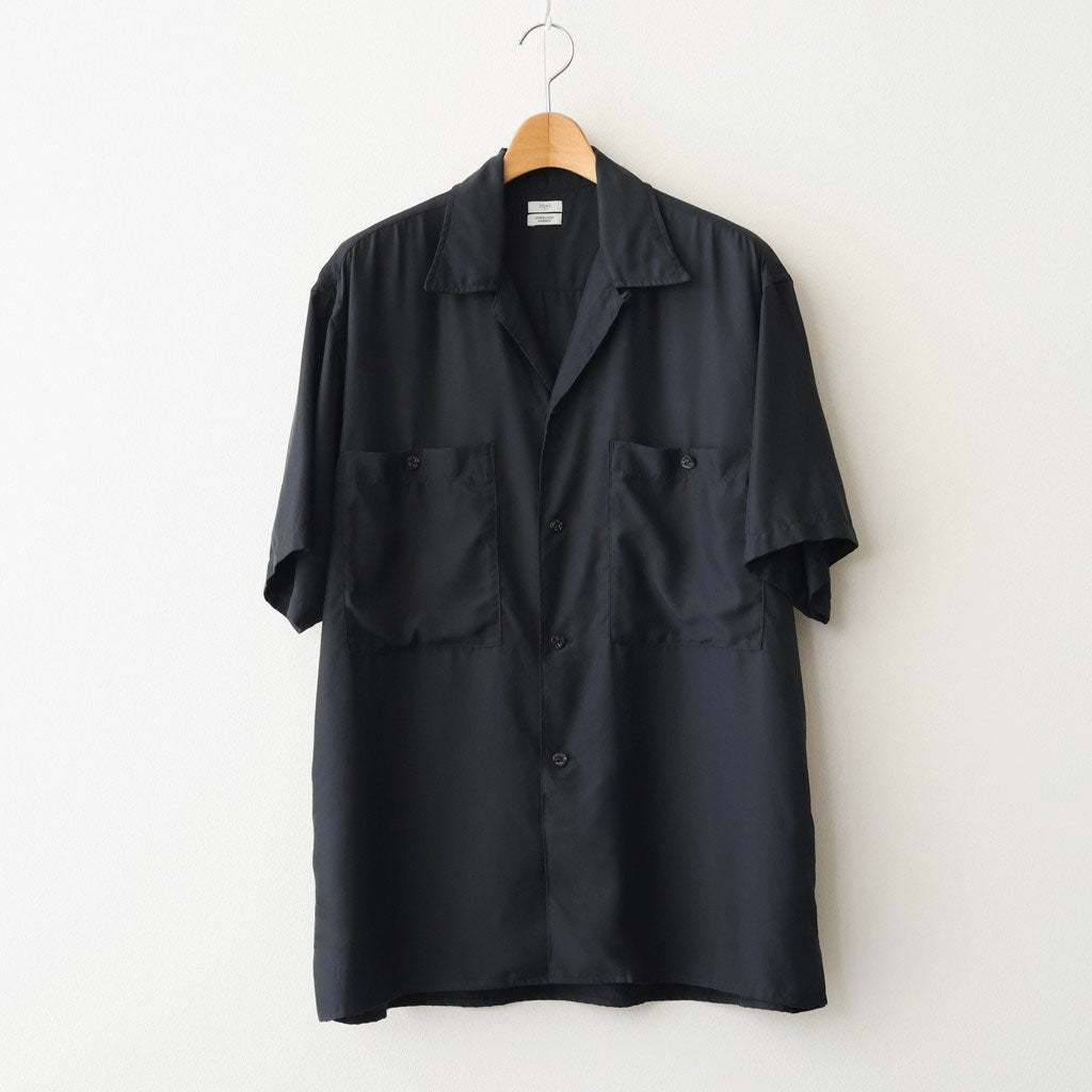 CUPRO OPEN COLLAR SHIRT #BLACK [YK26SS01287SH]
