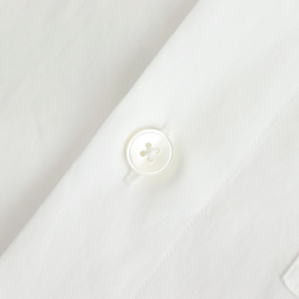 WASHED FINX TWILL BIG HALF SLEEVED SHIRT #WHITE [A25SS03TN]