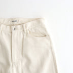 SILK NEP DENIM 5P WIDE PANTS #IVORY WHITE [A26AP02SD]