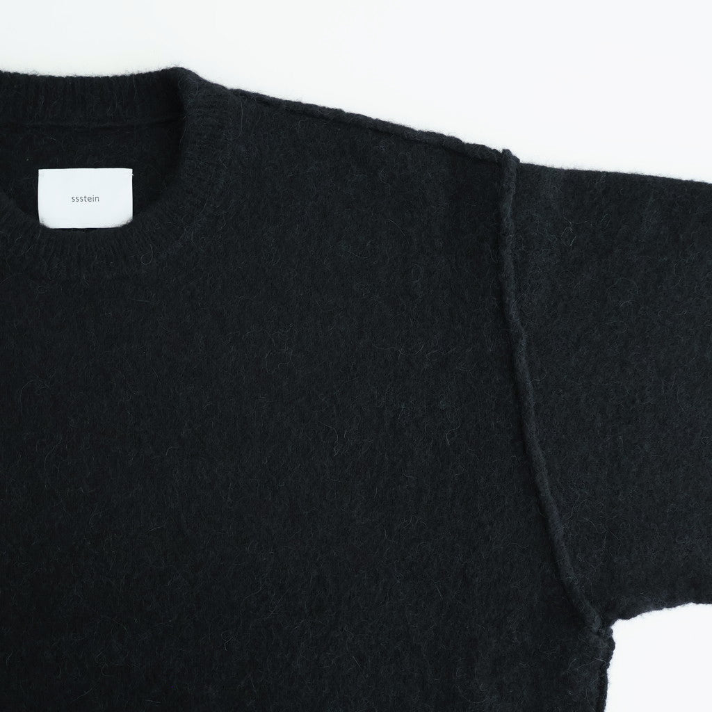 WOOL/ALPACA KNIT CREW NECK LS #BLACK [ST.1294]