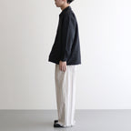 STRIPE BELTED WIDE LEG TROUSERS #IVORY [YK24SS0641P]