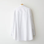 SIDOGRAS Brown Stripe L/S Oversized Regular Collar Shirt #WHITE [GM263-50345]