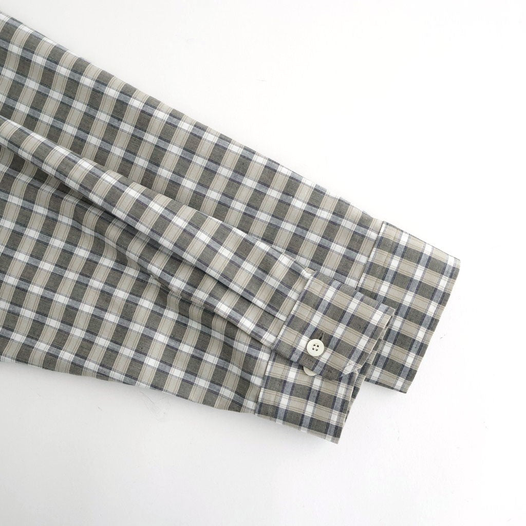 Banshu-ori Classic Shirt - Vintage Fabric #Gray & Beige Plaid [OFH010SH13]