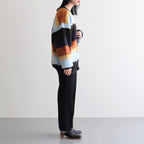 COLOR COMBINATION MOHAIR CARDIGAN #MULTI STRIPES [ST.534-2]