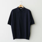 GIZA HIGH GAUGE KNIT POLO #DARK NAVY [A26SP03KA]