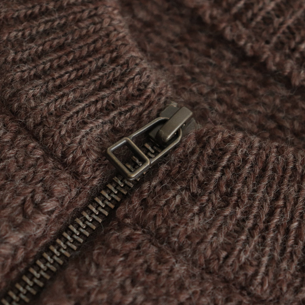 L-G Zip-up Vest #Brown [2403-020]