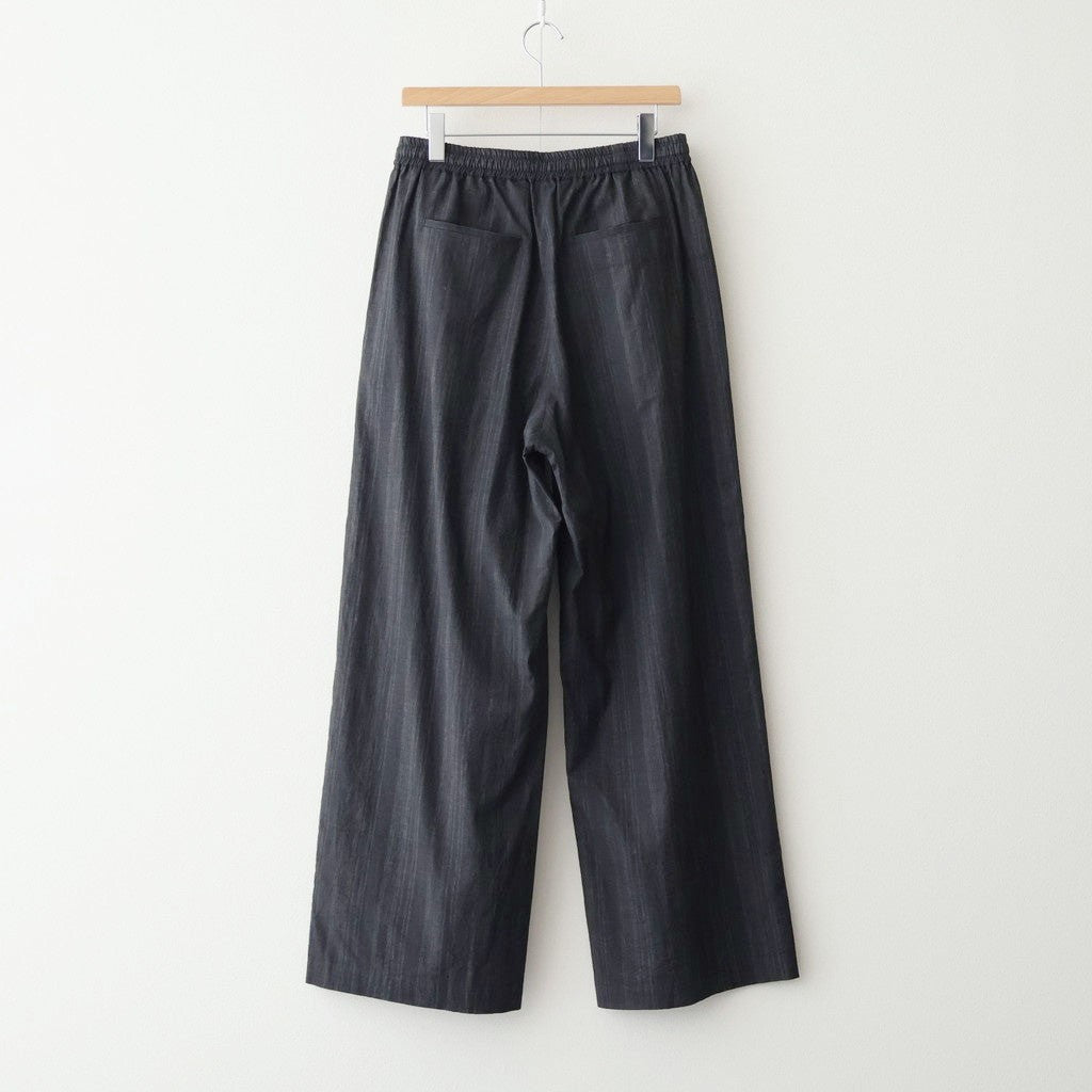 MADRAS STRIPE WIDE EASY PANTS #BLACK STRIPE [N0037] - ciacura 三重