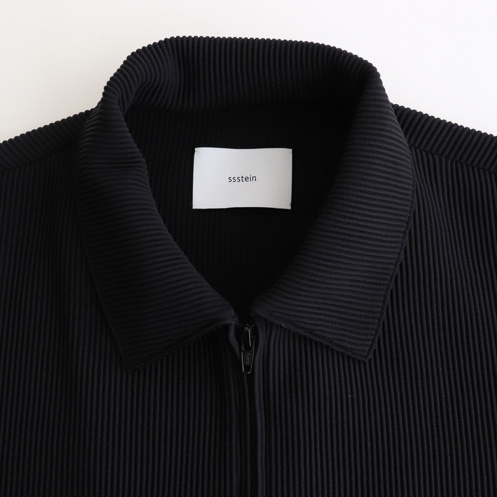 GRADATION PLEATS TWIST SLEEVE ZIP JACKET #BLACK [ST.1126]