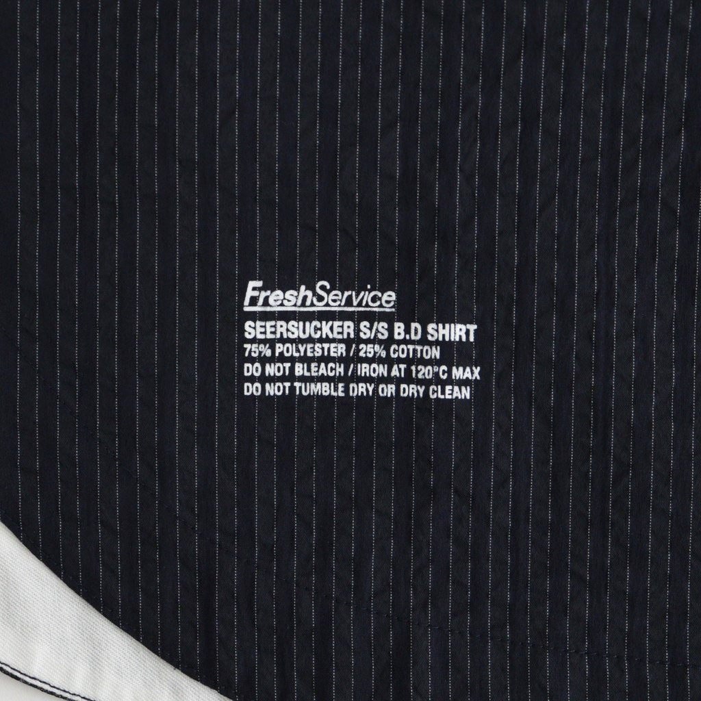 SEERSUCKER S/S B.D SHIRT #NAVY×BLACK [FSC261-50228]