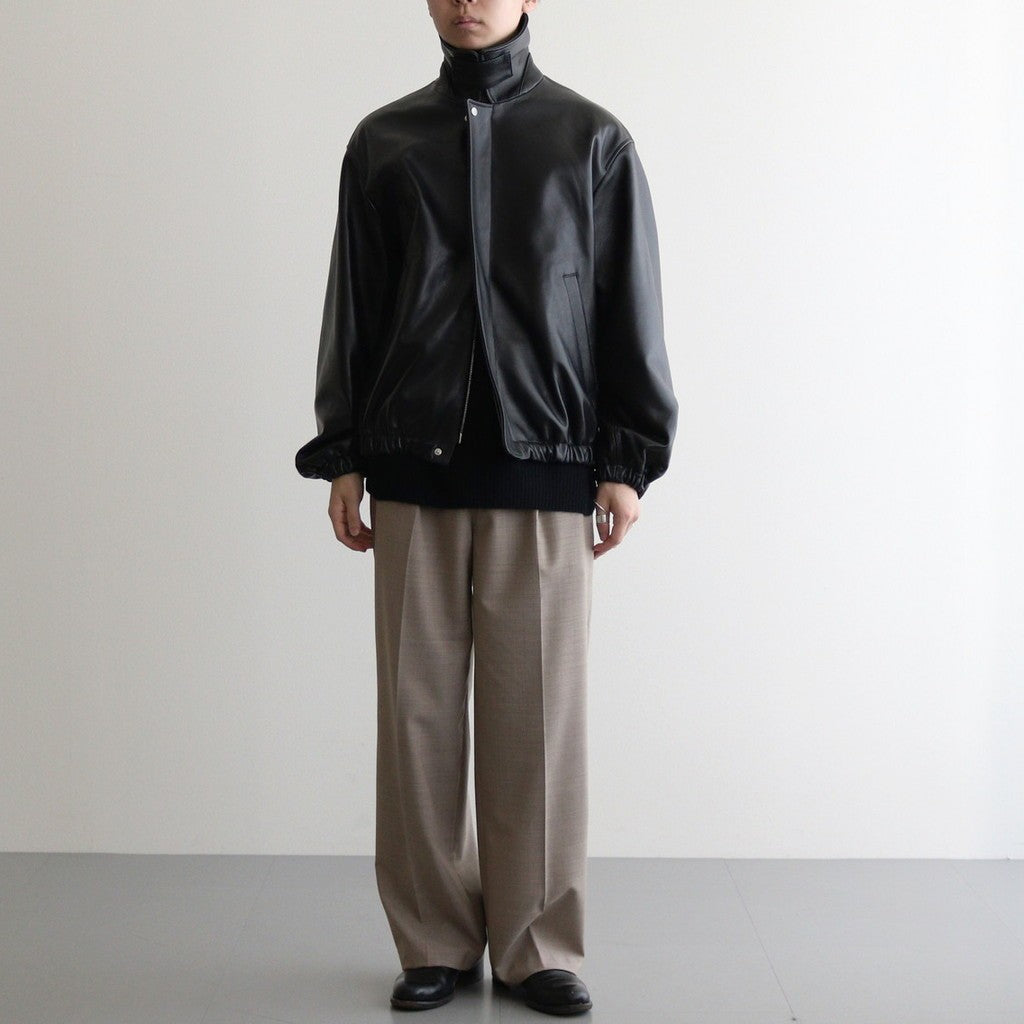 LEATHER ZIP SHORT JACKET #BLACK [ST.1061]