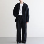 EXTRA FINE WOOL KNIT TUCKED CARDIGAN #BLACK [ST.1298]