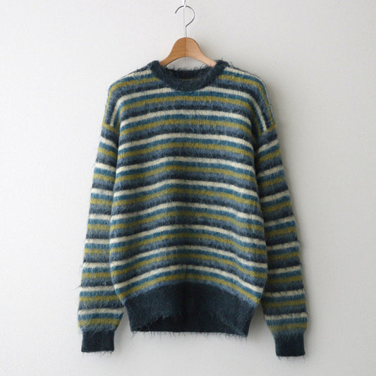 MOHAIR BORDER SWEATER #YELLOW×PEACOCK [YK24FW0824S]