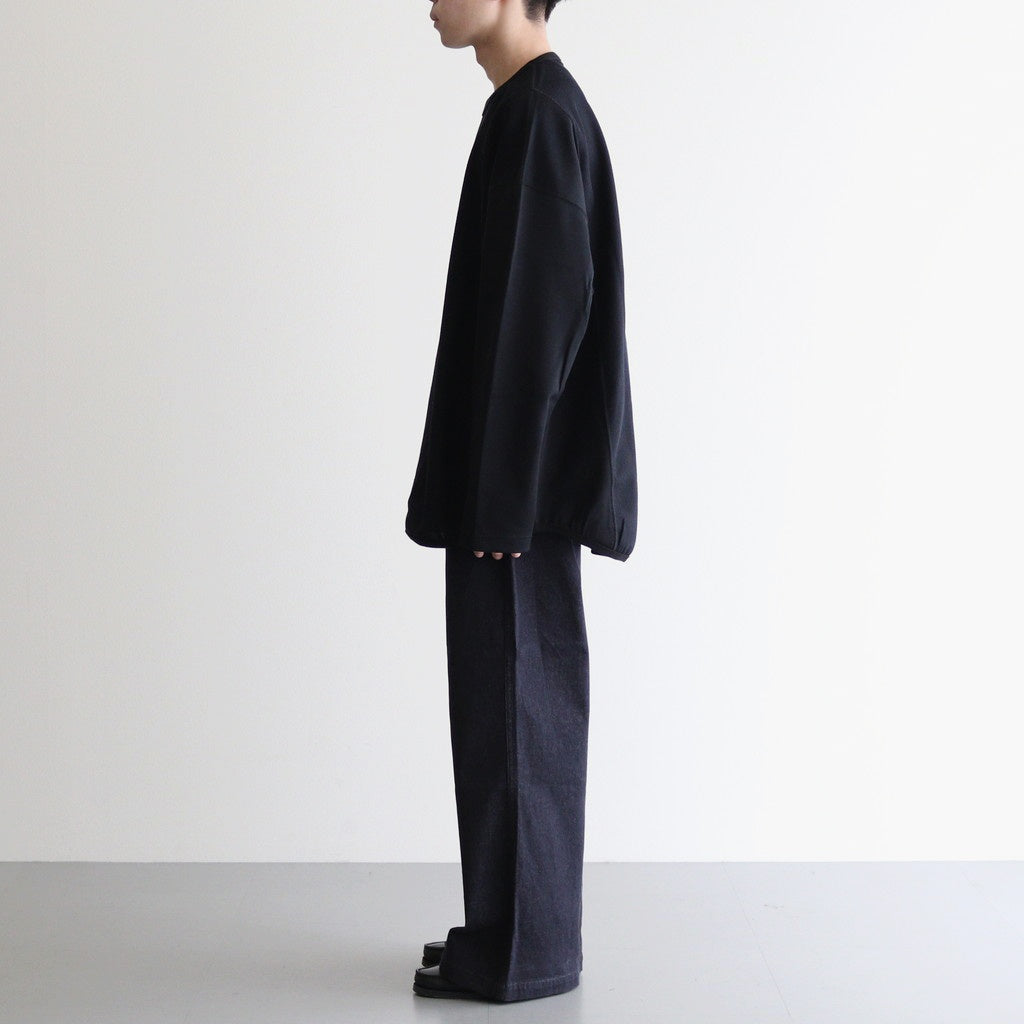 綿フライス×エステルウールラッセル×綿ダブルフェイスカットソー #BLACK [HP-T006-051]