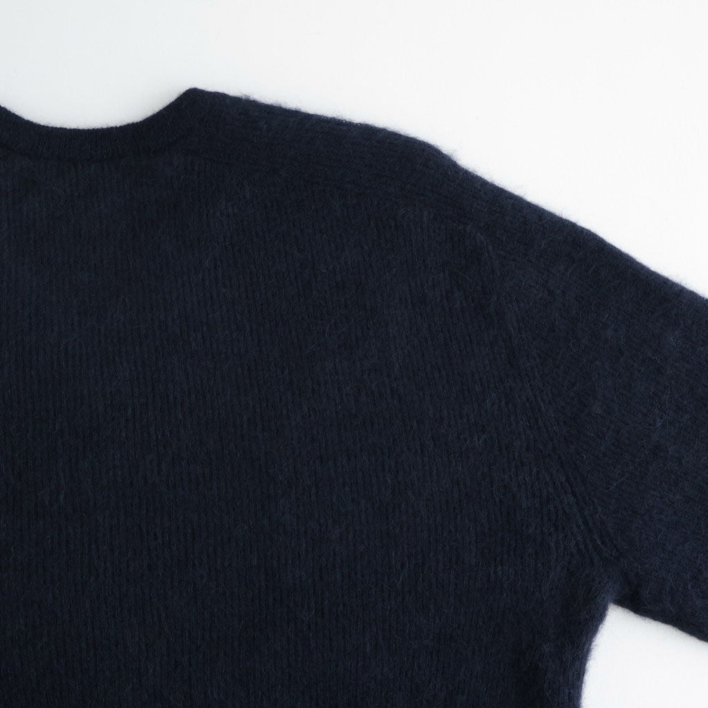 BABY SURI ALPACA SHEER KNIT V-NECK P/O #NAVY [A26AV03AK]