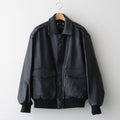 COW LEATHER VINTAGE FLIGHT JACKET #BLACK [ST.1381]