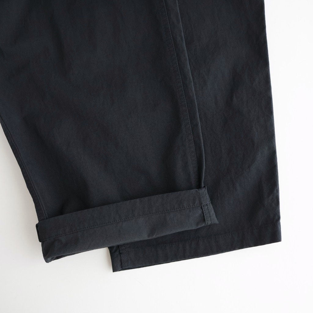 ナイロンオックス 製品染め タックパンツ #BLACK [HQ-P003-051]