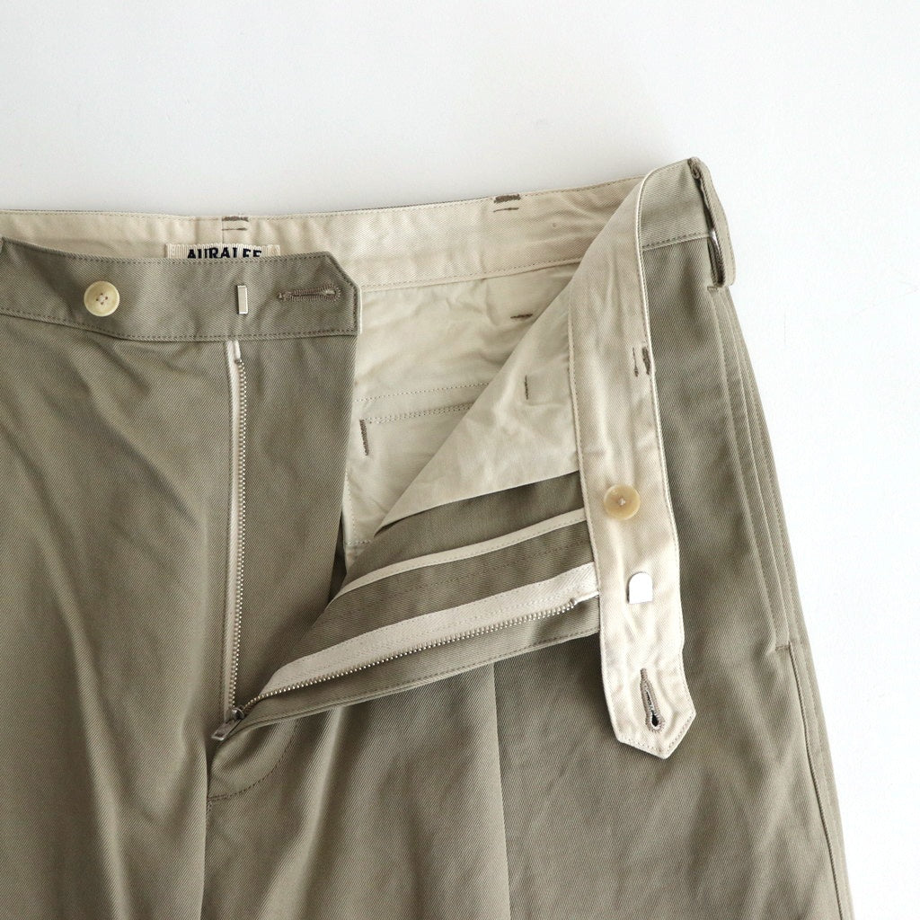 WASHED FINX CHINO ONE-TUCK PANTS #LIGHT KHAKI [A25SP02FC]