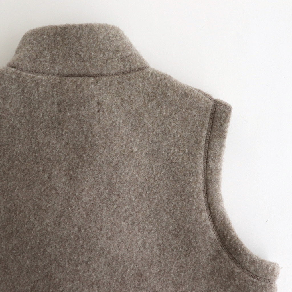 WOOL FLEECE VEST #natural l.gray [14452]