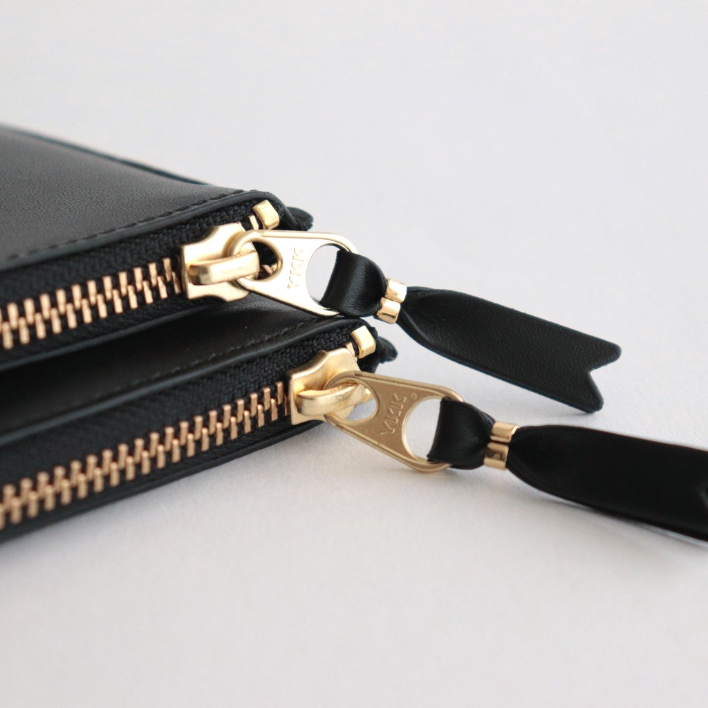 L-shaped ZIP wallet - OUTSIDE POCKET #BLACK [8Z-X031-051]