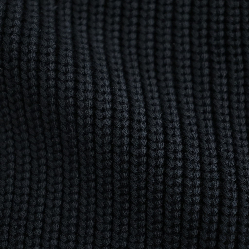 BATONER ウール梳毛片畔 ジップカーディガン #BLACK [HR-N003-051]