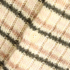 SHETLAND WOOL CASHMERE RIB KNIT CREW-NECK CARDIGAN #BEIGE STRIPE [A25AC02SB]