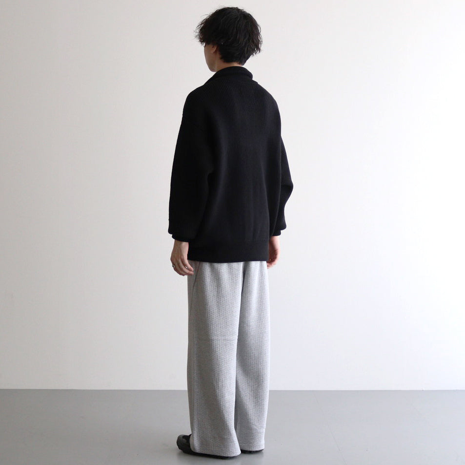 OVERSIZED DRIVERS KNIT ZIP JACKET #BLACK [ST.995]