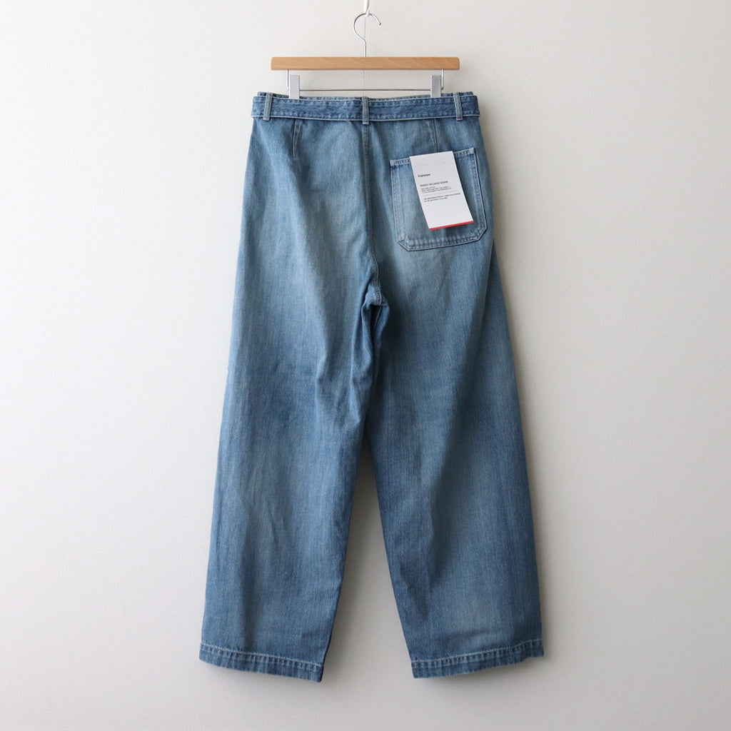 Selvage Denim Belted Pants #INDIGO LIGHT FADE [GU251-40192LB]