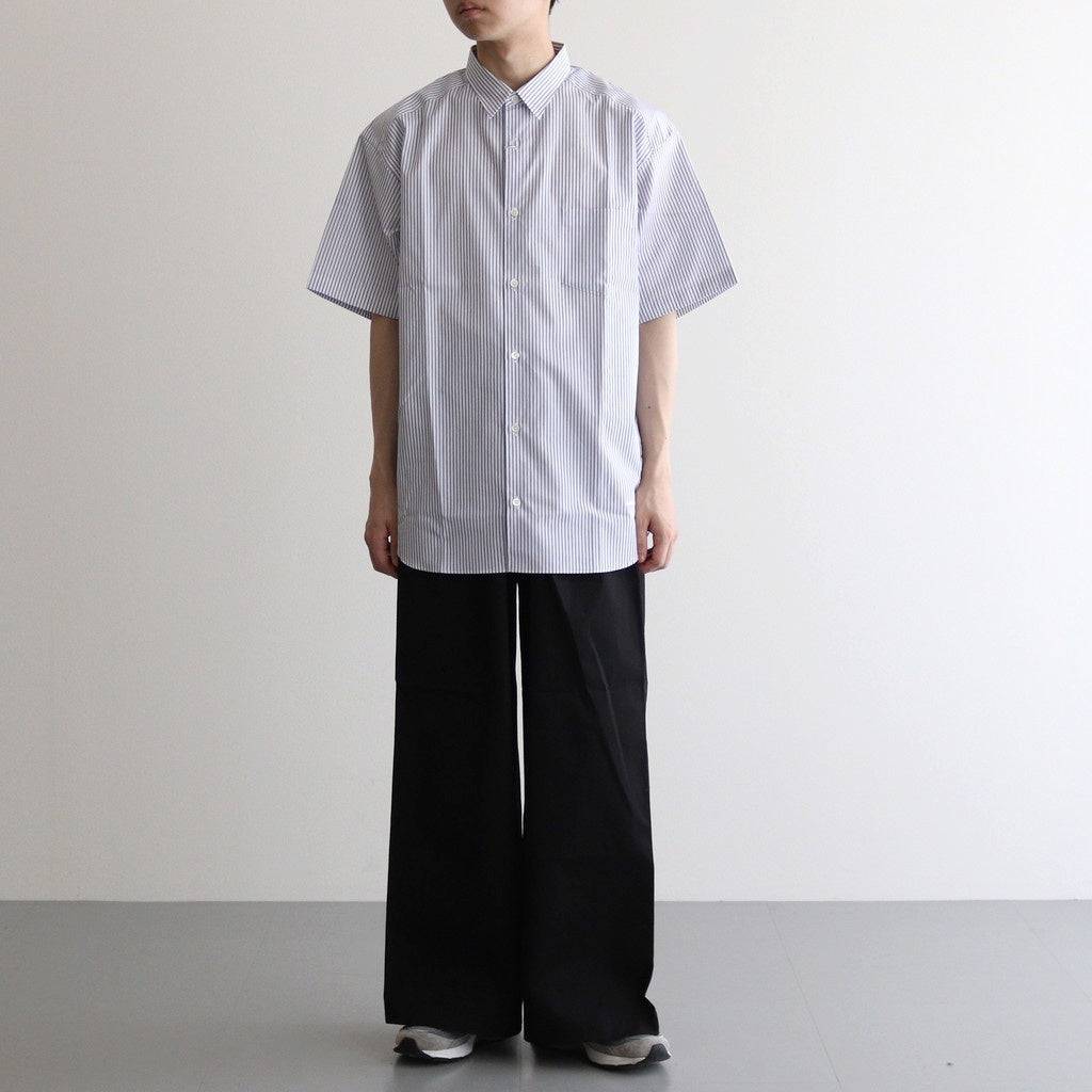 綿ストライプ S/S シャツ #WHITE×SAX [HO-B023-051]