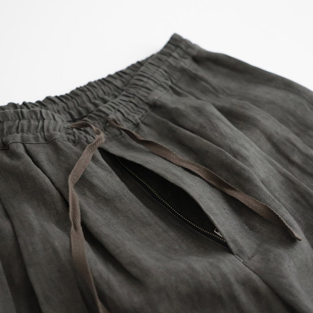 SUMI LINEN WIDE EASY CARGO PANTS #CHARCOAL GRAY [N0050]