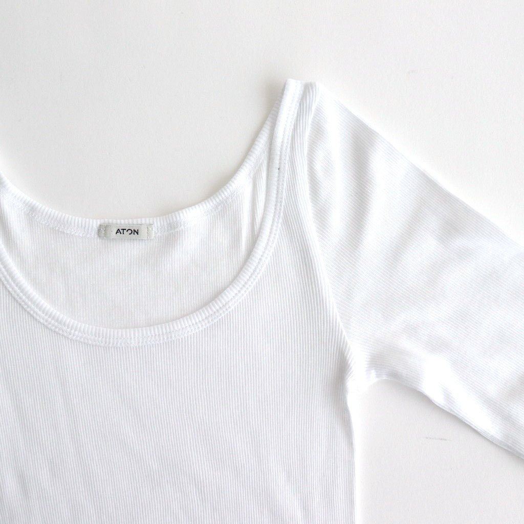 COMPACT RIB LONG SLEEVE T-SHIRT #WHITE [KKAGGM0021]